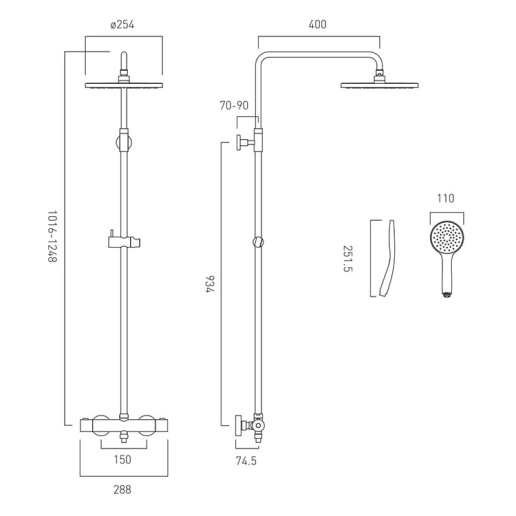 Vado Velo Round Shower Column Sanctuary Bathrooms