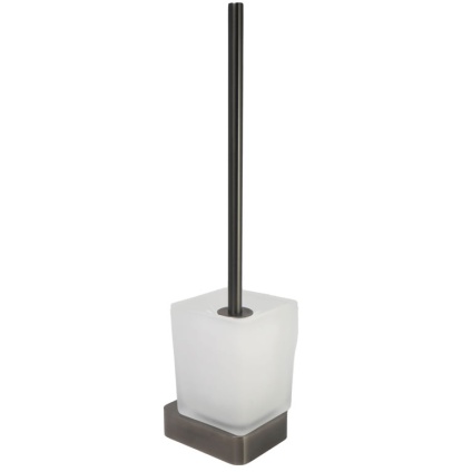 Cutout image of JTP Hix Brushed Black Toilet Brush & Holder