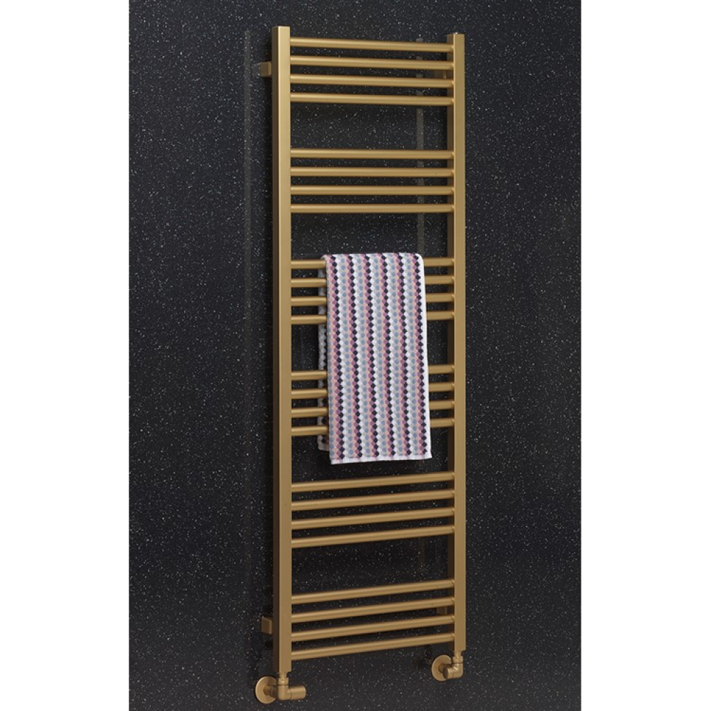 pHOTO OF Crosswater MPRO Brushed Brass 1380mm Heated Towel Rail