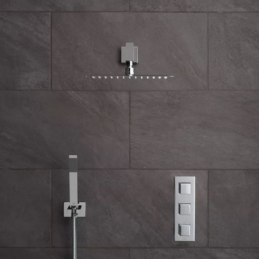 Lifestyle image of Vado Tablet Notion Vertical Twin Outlet Thermostatic Shower Pack