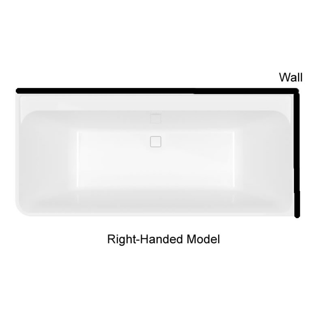 Diagram of Villeroy & Boch Collaro 1795mm Back-To-Wall Corner Bath Right Handed