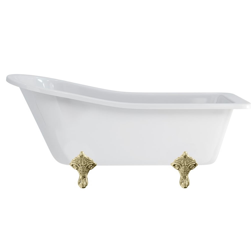 Burlington Harewood Freestanding Bath With Gold Traditional Feet