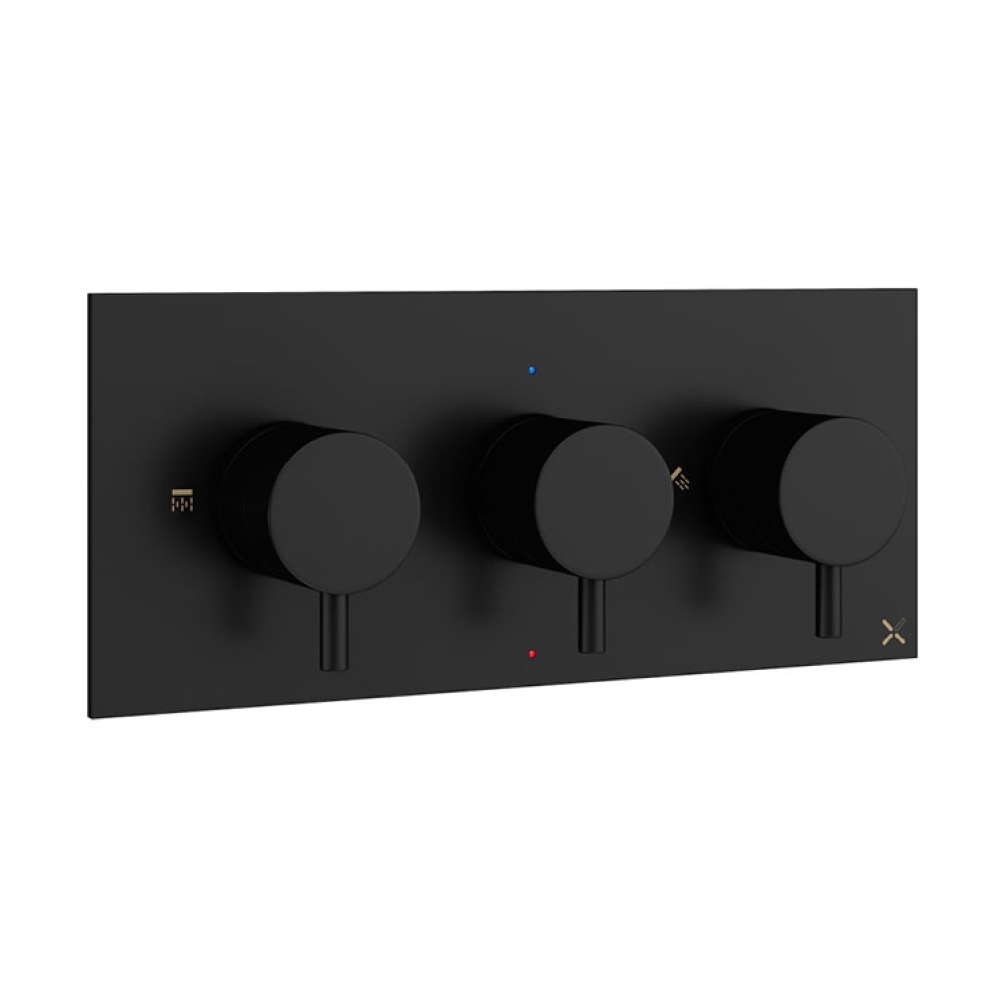 Crosswater MPRO Matt Black Landscape Thermostatic Shower Valve - Image 1