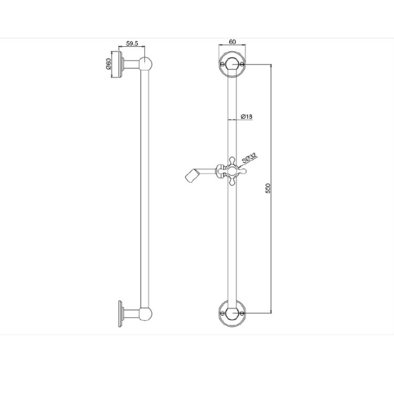 Burlington Shower Slide Rail Sanctuary Bathrooms