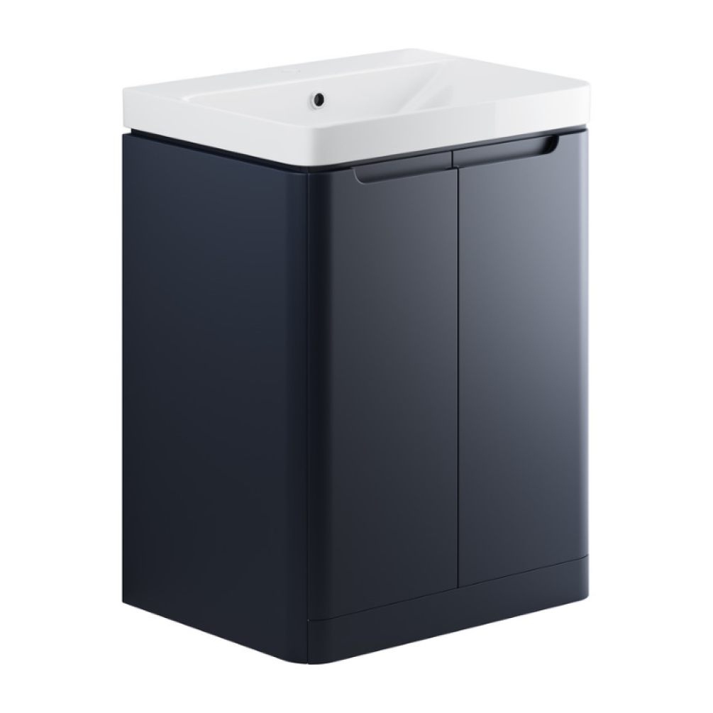 Apex Matt Indigo 2 Door Floorstanding Vanity Unit & Basin