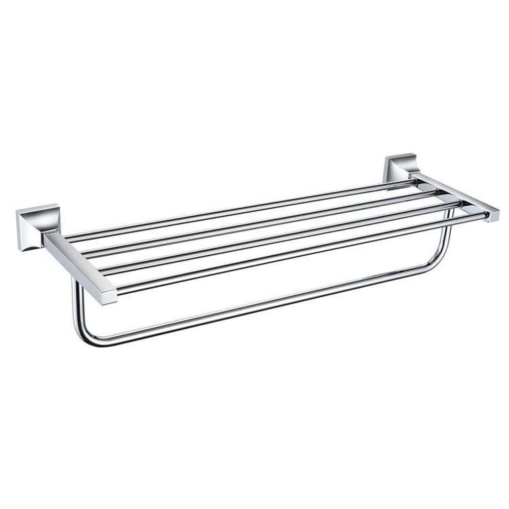 Heritage Chancery Chrome Double Bathroom Towel Shelf Image