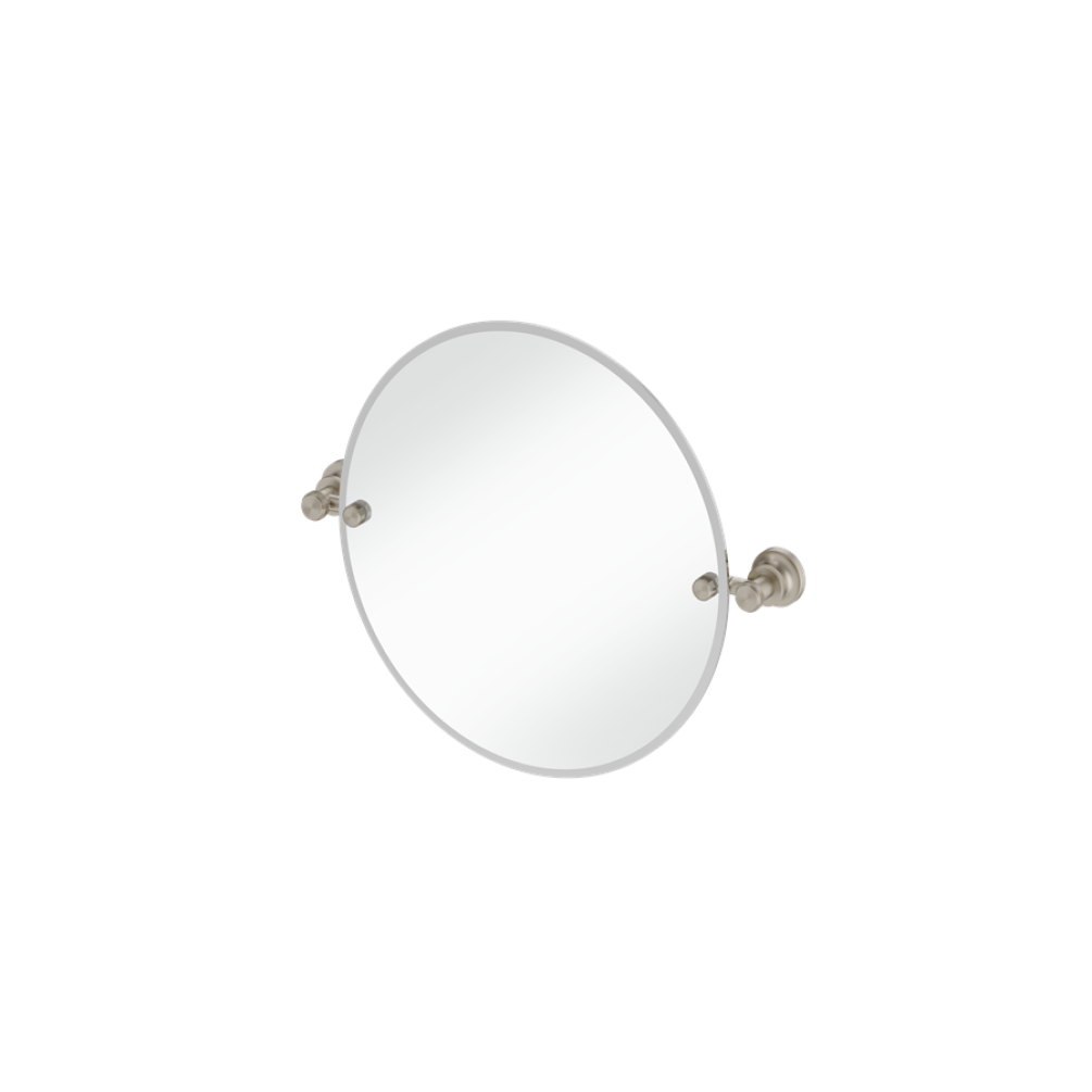 Burlington Brushed Nickel 400mm Round Mirror With 1909 Fixings