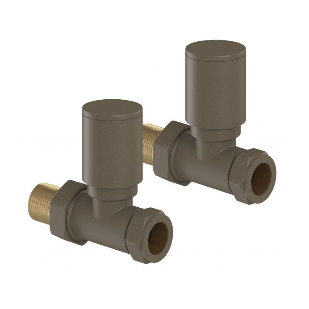 Photo of Tissino Hugo2 Straight Radiator Valves (Pair) in Arabica
