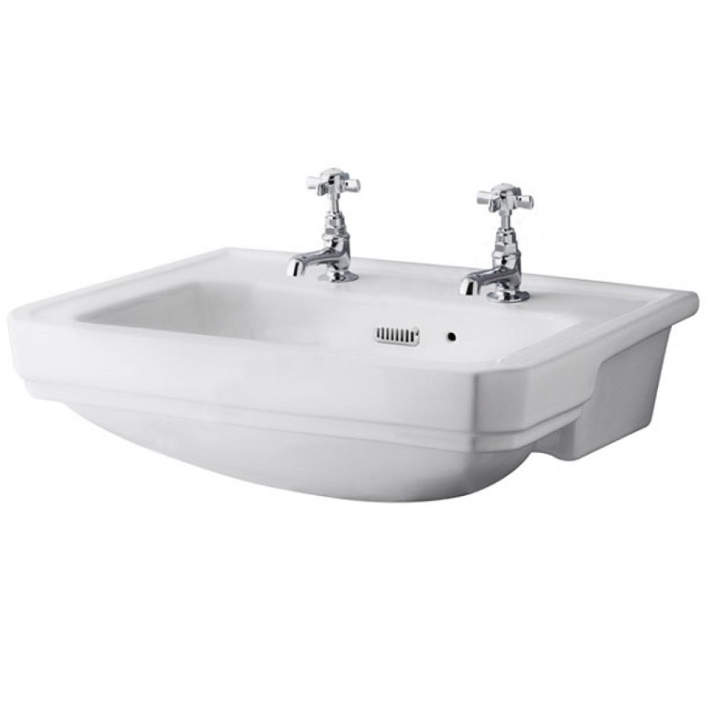 Product cut out image of Bayswater Fitzroy 560mm Semi Recessed Basin with 2 Tap Holes BAYC025