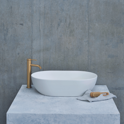 Burlington Formoso Clear Stone Basin - Matt White