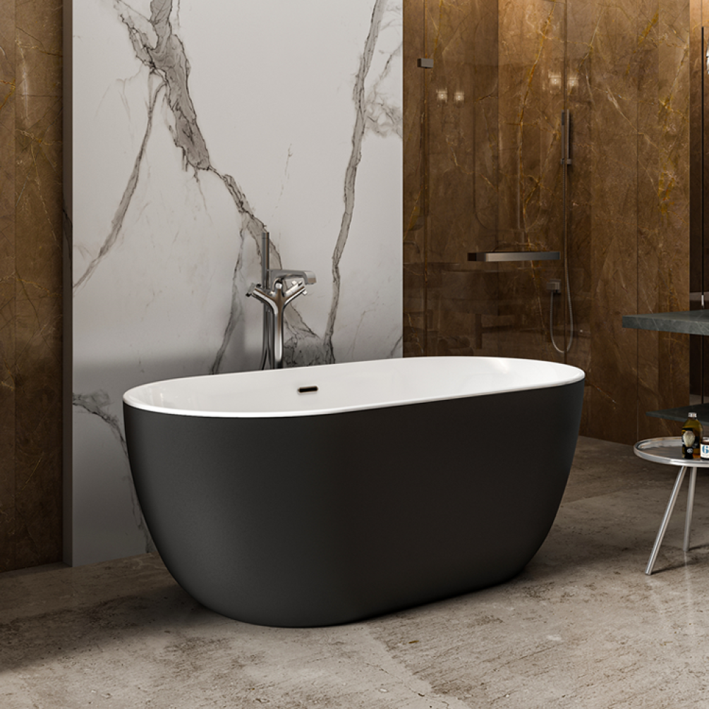 Lifestyle Photo of Charlotte Edwards Mayfair Matt Black 1800mm Freestanding Bath