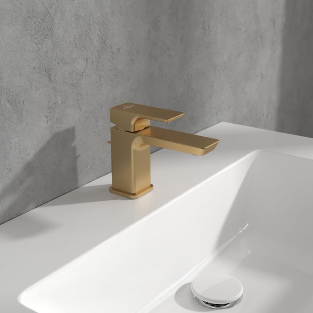 Lifestyle image of Villeroy & Boch Subway 3.0 Brushed Gold Basin Mixer & Waste