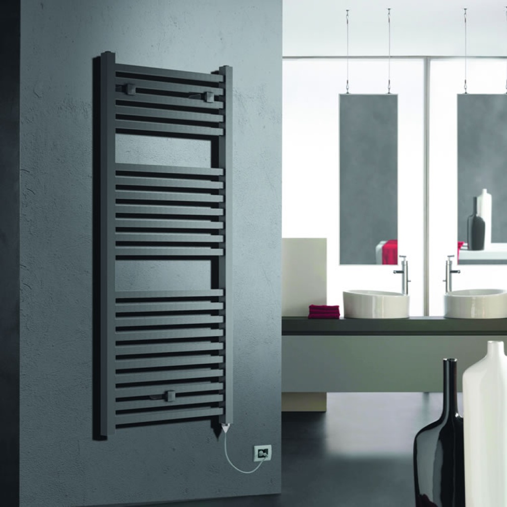 Lifestyle image of Lazzarini E-Todi Anthracite Electric Towel Radiator