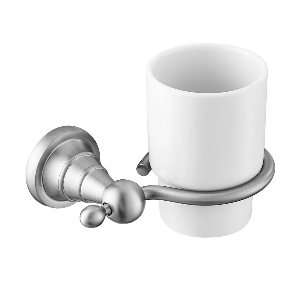 Heritage Holborn Brushed Nickel Tumbler & Holder