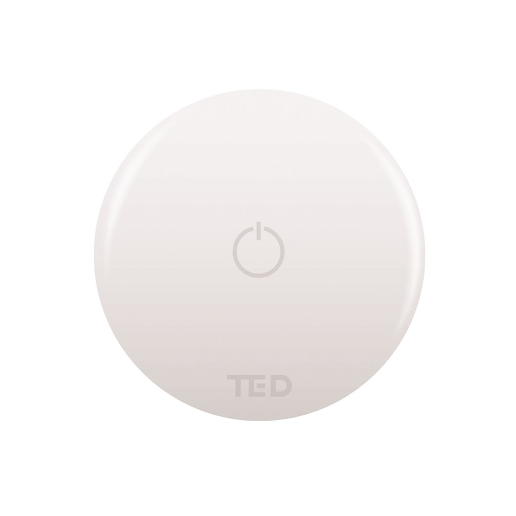 Cutout image of TED Matt White Wireless Shower Activation Button