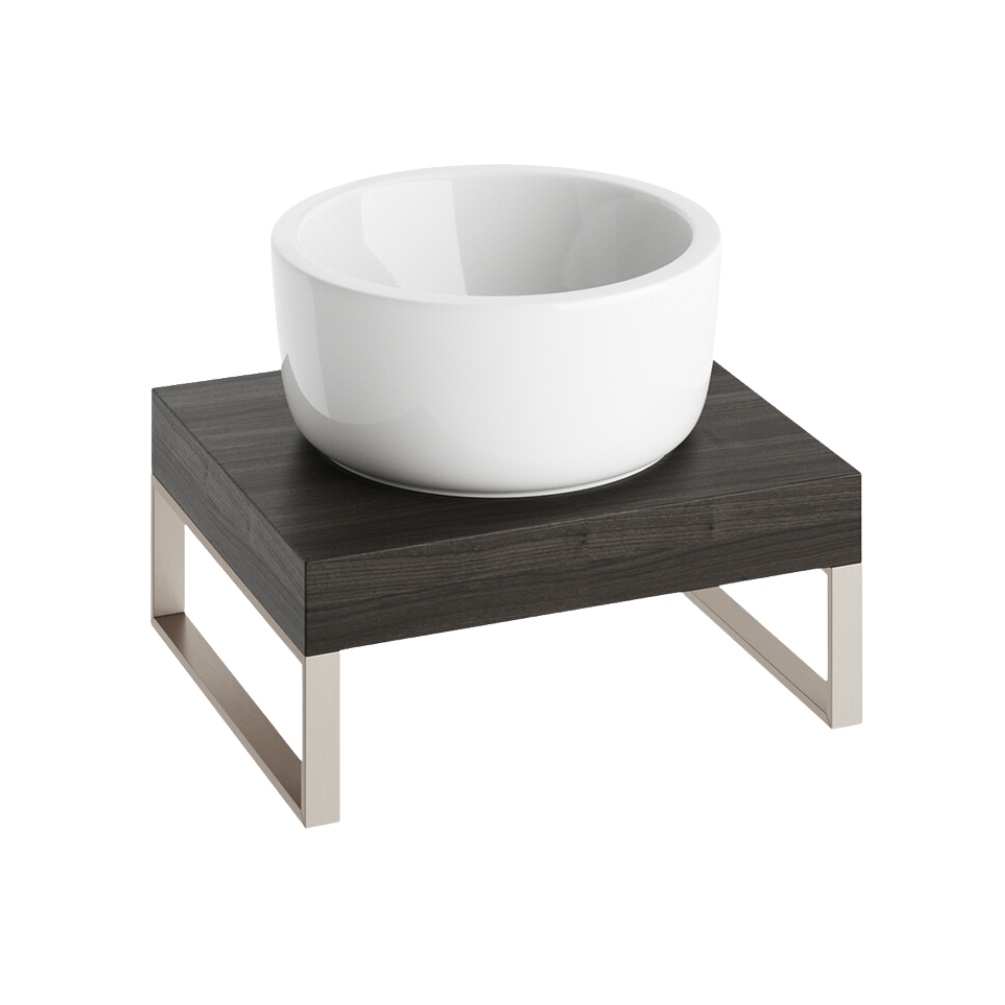 Product Cut out image of the Abacus Concept Cloud Lava 500mm Shelf with Brushed Stainless Steel Towel Hangers