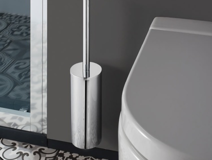 Product Lifestyle image of the Crosswater MPRO Chrome Toilet Brush Holder
