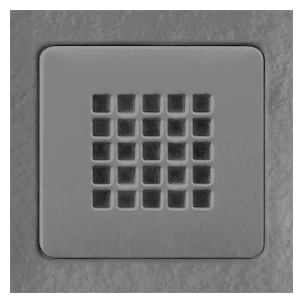 Cutout image of Tissino grey slate waste cover grate