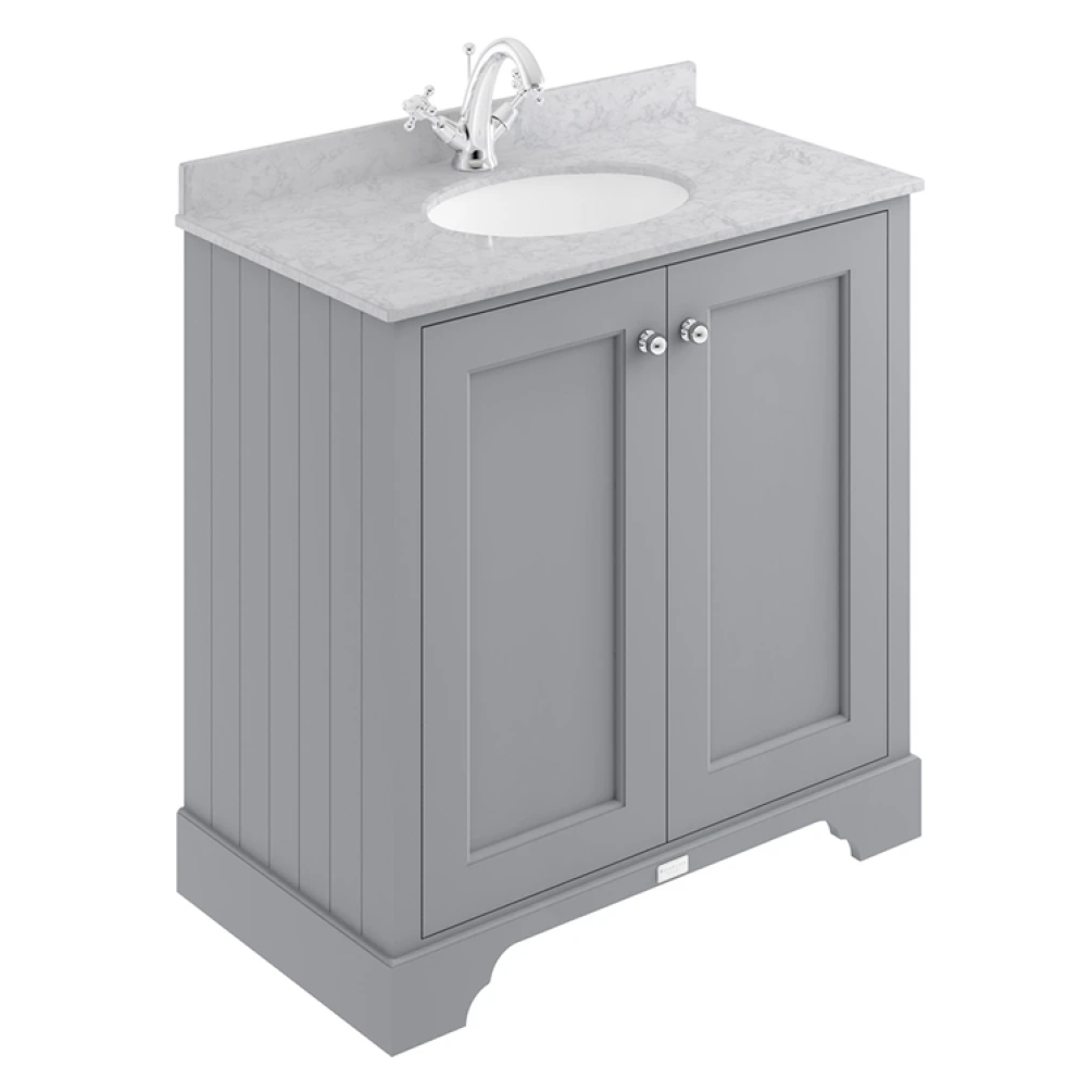 Photo of Bayswater Plummett Grey 800mm 2 Door Vanity Unit & Grey Worktop
