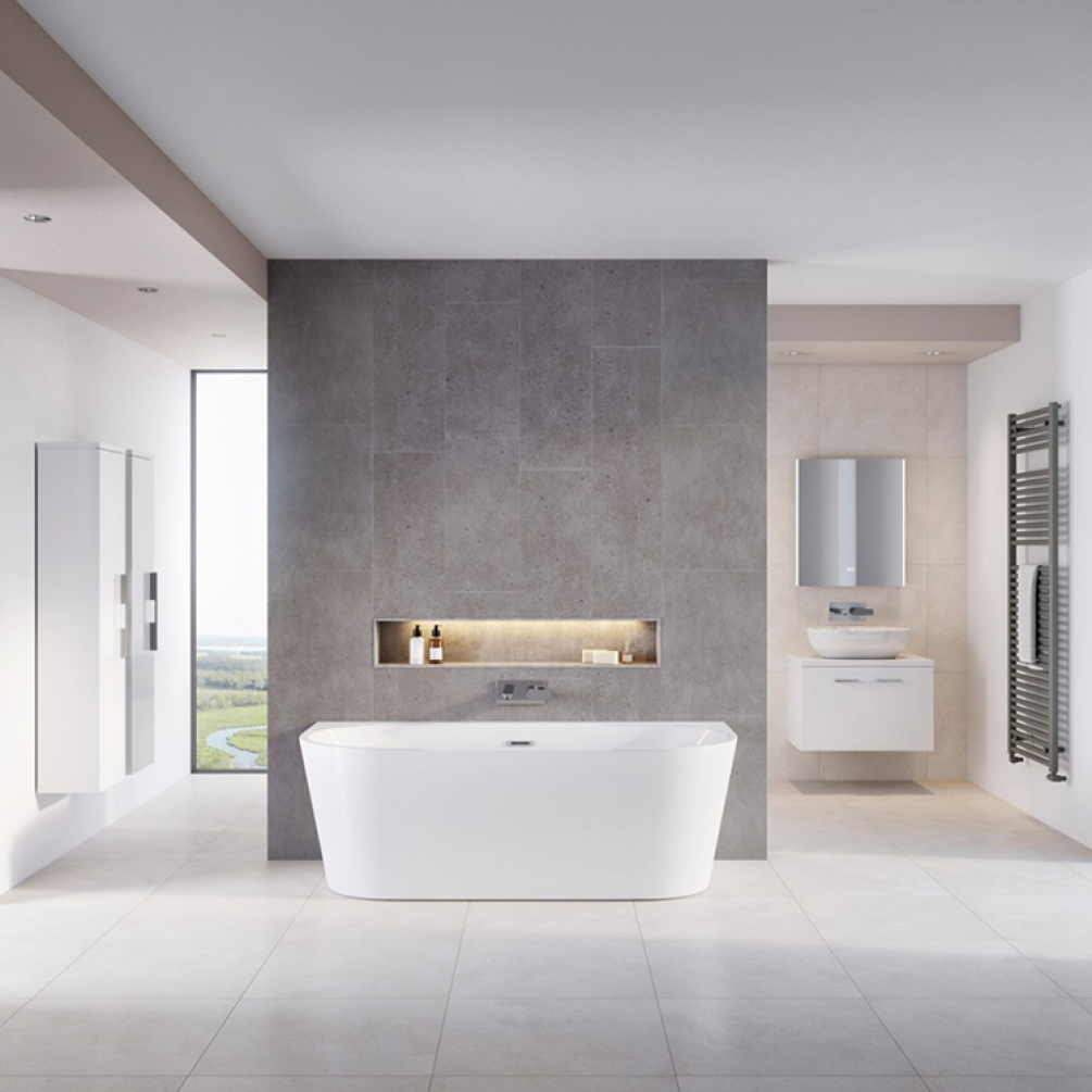 Lifestyle Photo of Mere Angelo 1700mm x 800mm Twin Skinned Acrylic Bath