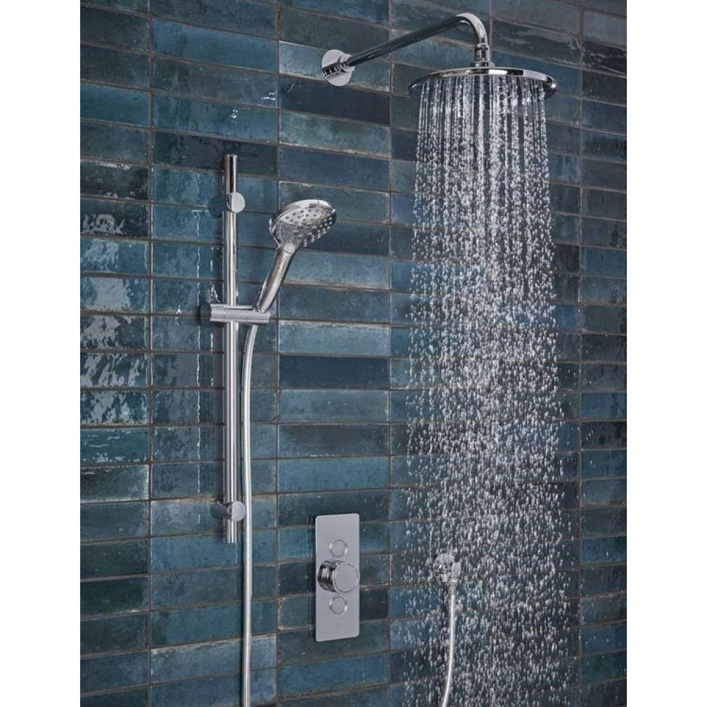 Tavistock Axiom Dual Function Push Button Shower Valve With Head & Riser Kit