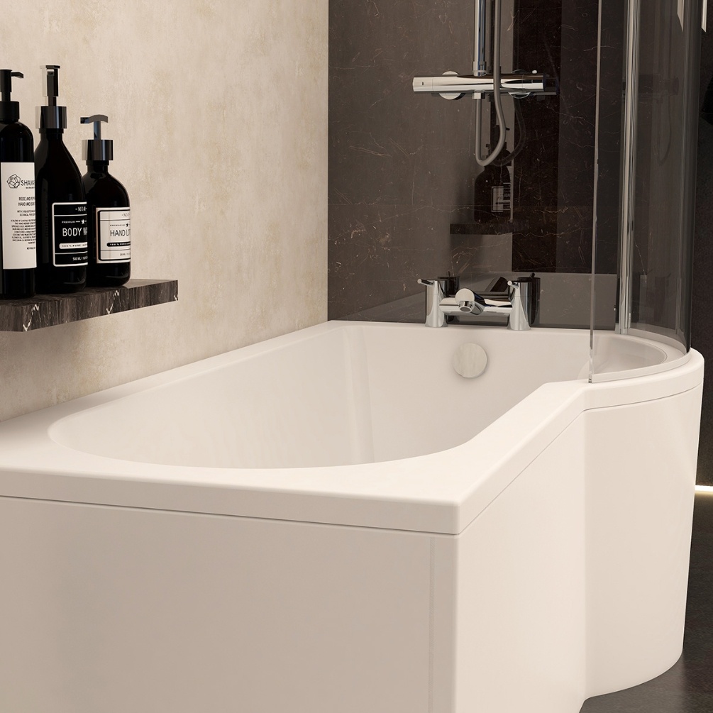 Imex Arco 1700mm x 850mm Premiercast Right Handed Shower Bath Lifestyle 3