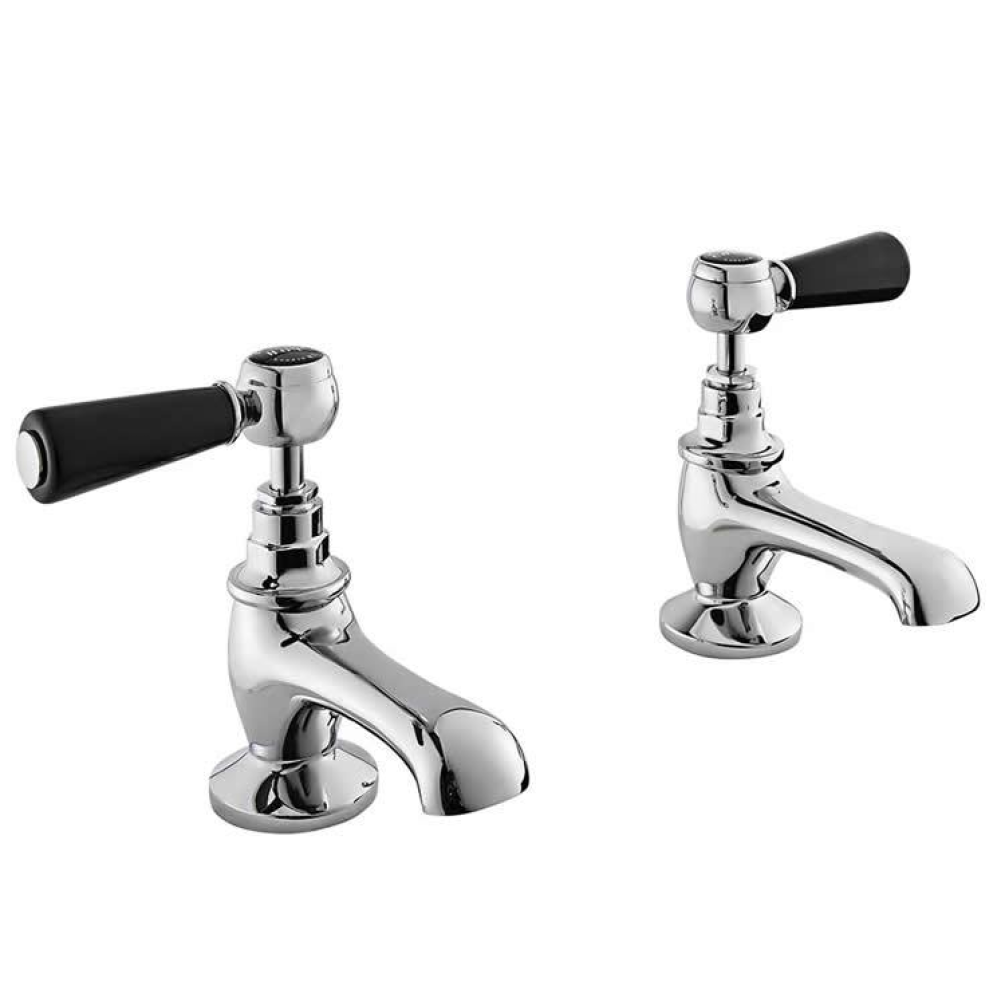 Photo of Bayswater Lever Black & Chrome Basin Taps with