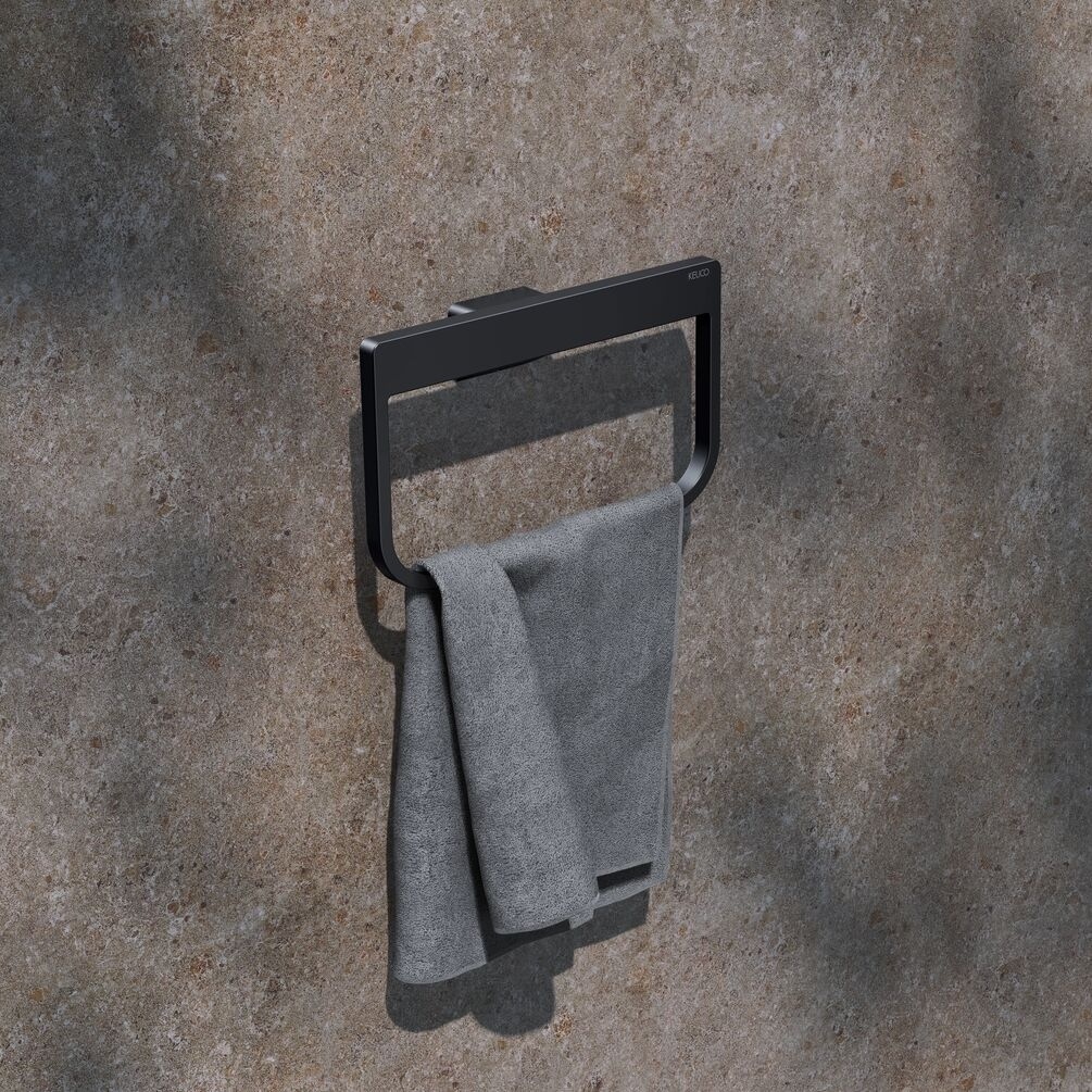 KEUCO Aveno Matt Black Towel Ring Lifestyle