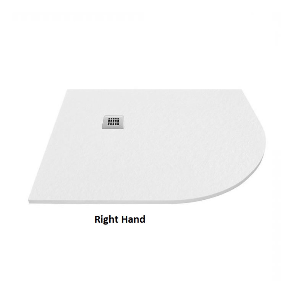 Cutout image of Tissino Giorgio2 White Slate 1200 x 800mm Stone Resin Offset Quadrant Shower Tray right handed