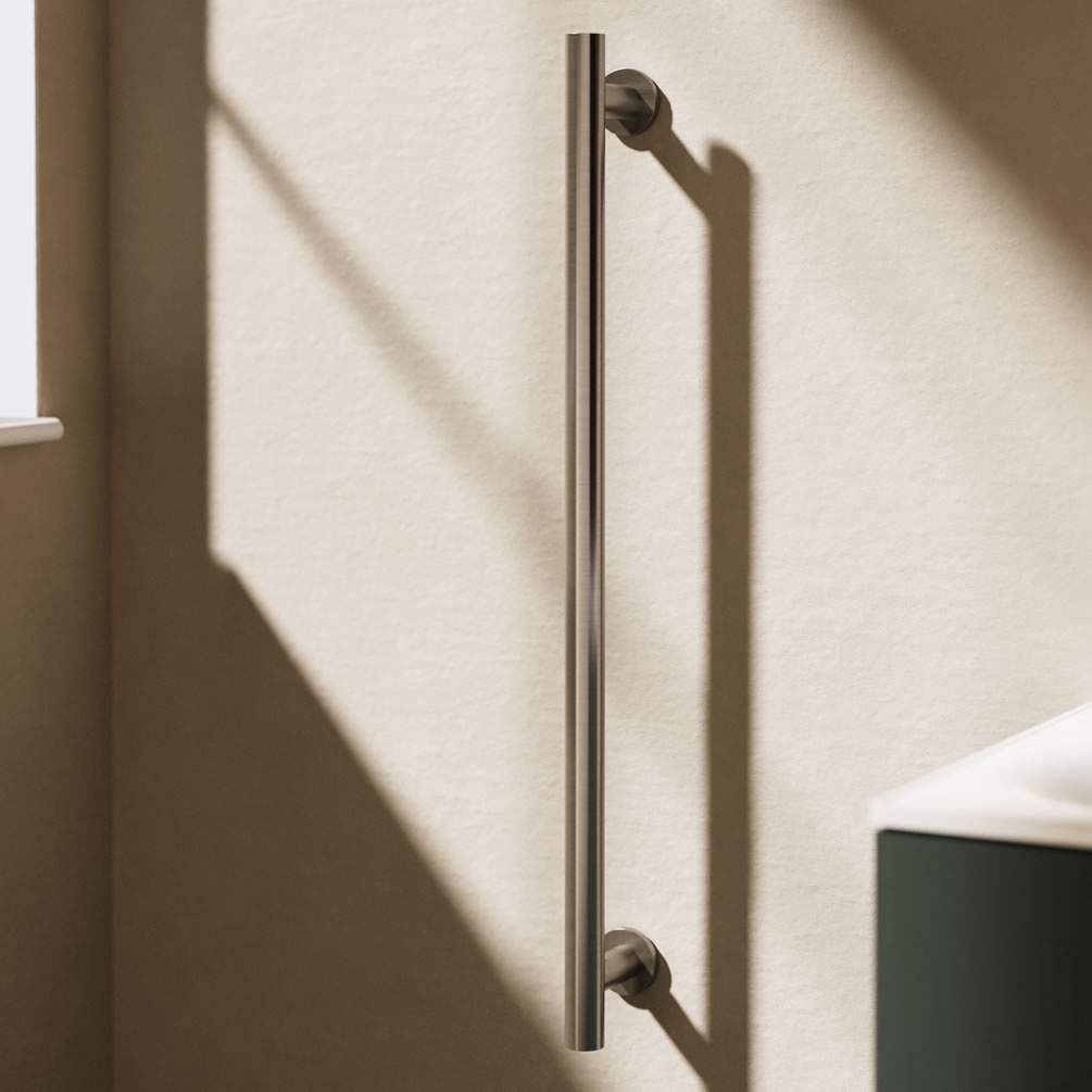 Lifestyle image of Crosswater Brushed Nickel 800mm Grab Bar