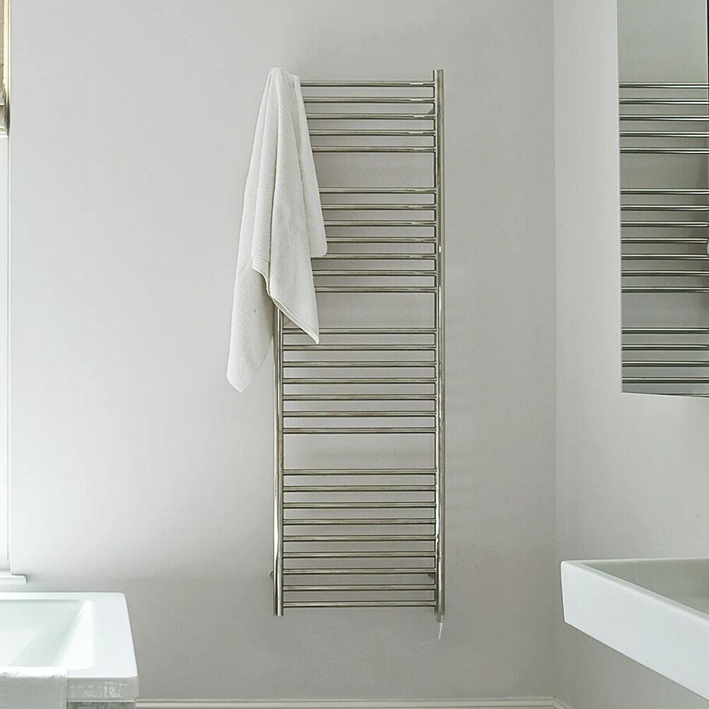 Lifestyle image of the The Sussex Range by JIS Beacon 1650mm x 520mm Polished Stainless Steel Electric Towel Rail