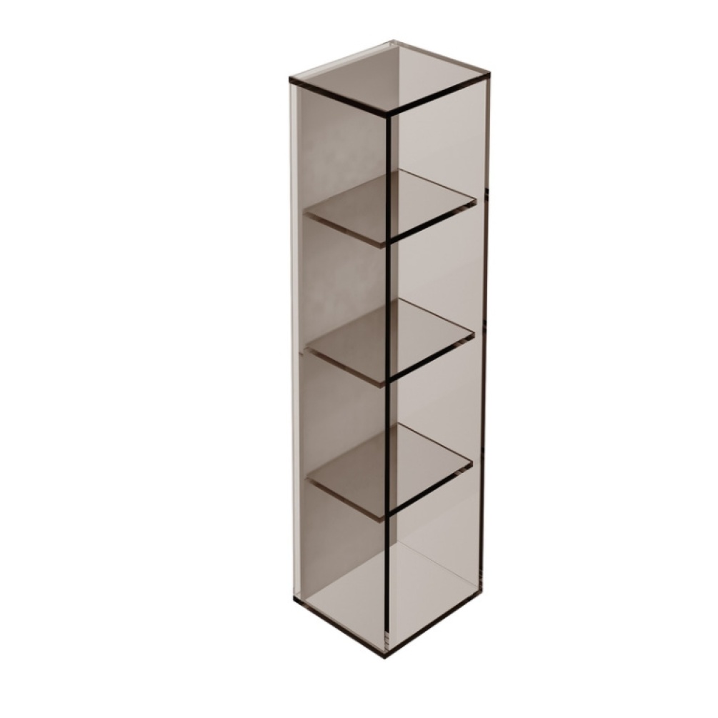 Product Cut out image of the Origins Living Rectangular Pier Bronze Glass 4 Box Shelf