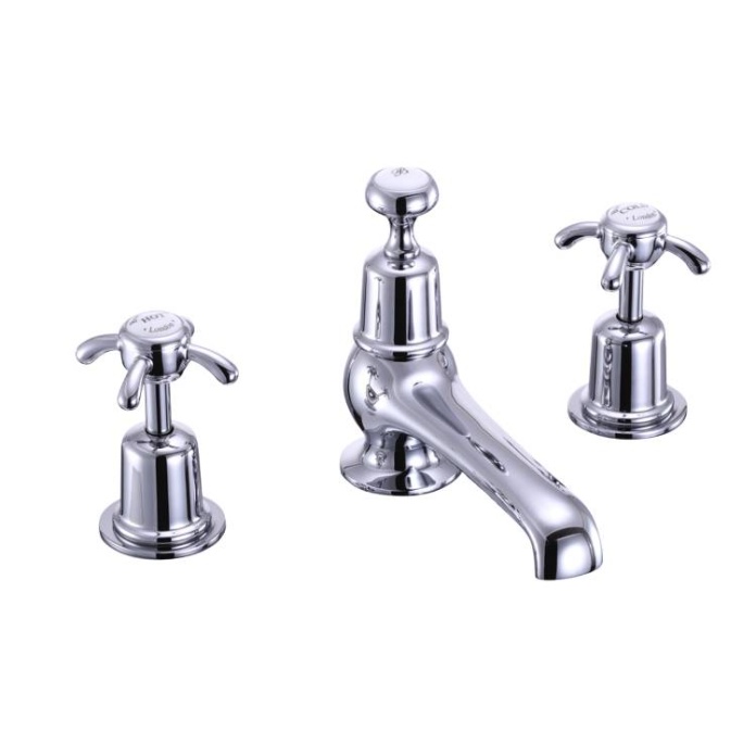 Burlington Anglesey 3 Tap Hole Thermostatic Basin Mixer Inc Waste