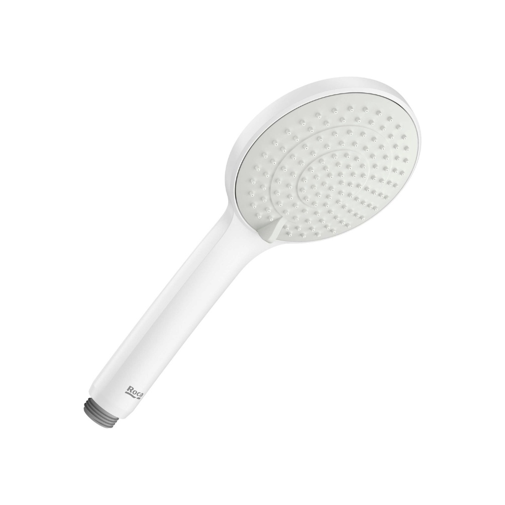 Cut out image of the Roca Sensum Matt White 3 Function Round Handset Shower