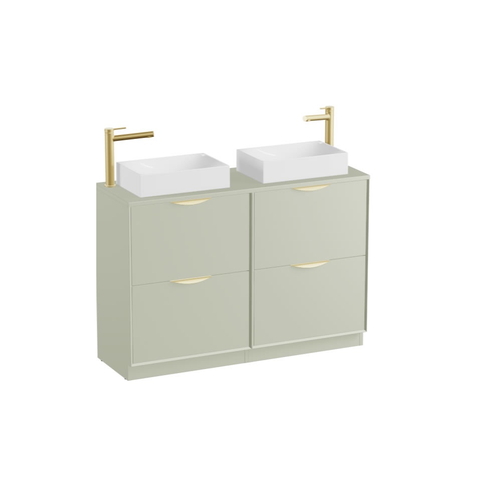 Vado Safari Smooth 1200mm Sage Green Floorstanding Vanity Unit & Worktop