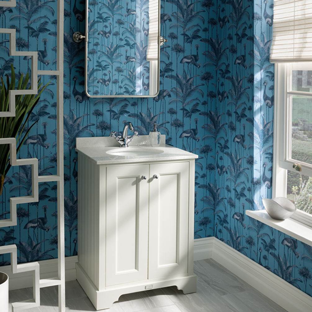 Photoof Bayswater Pointing White 600mm 2 Door Vanity Unit & Worktop