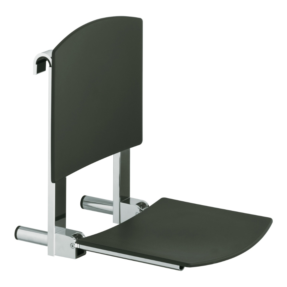 Product Cut out image of the Keuco Plan Light Grey Tip Up Shower Seat 34981 010038