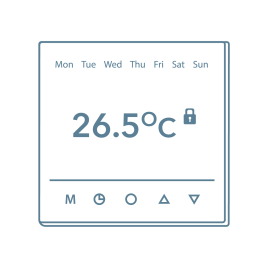 iconography image of an underfloor heating thermostat control with temperature on it