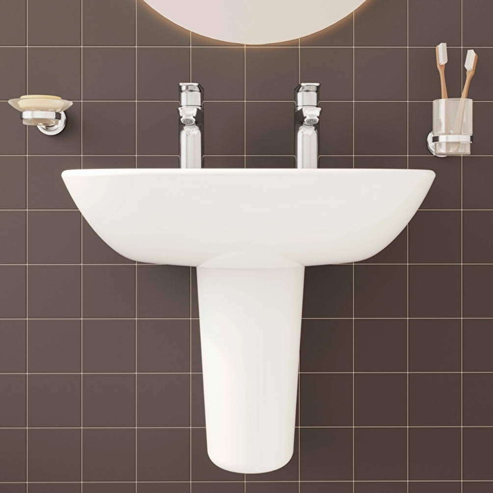 VitrA S20 550mm Washbasin with Pedestal