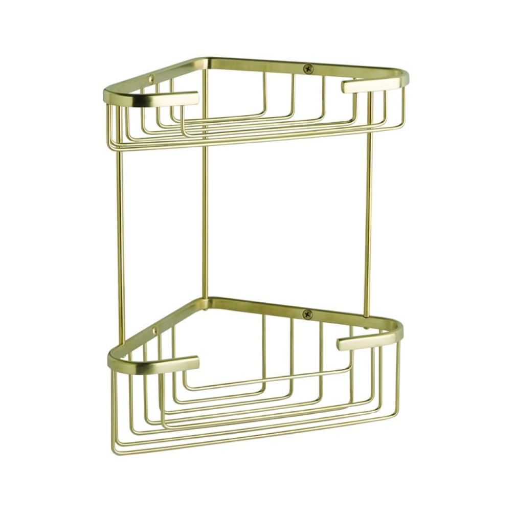 Photo of BC Sanitan Brushed Gold Double Corner Shower Basket
