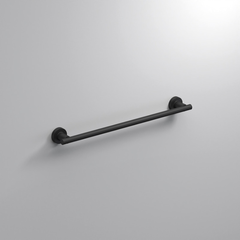 Close up product image of the Origins Living Tecno Project Black 510mm Towel Rail
