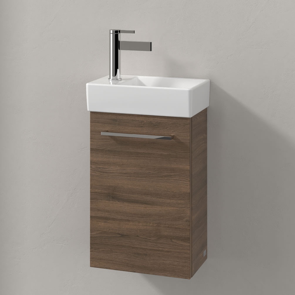 Lifestyle image of Villeroy & Boch Avento Arizona Oak 360mm Left-Handed Cloakroom Vanity Unit