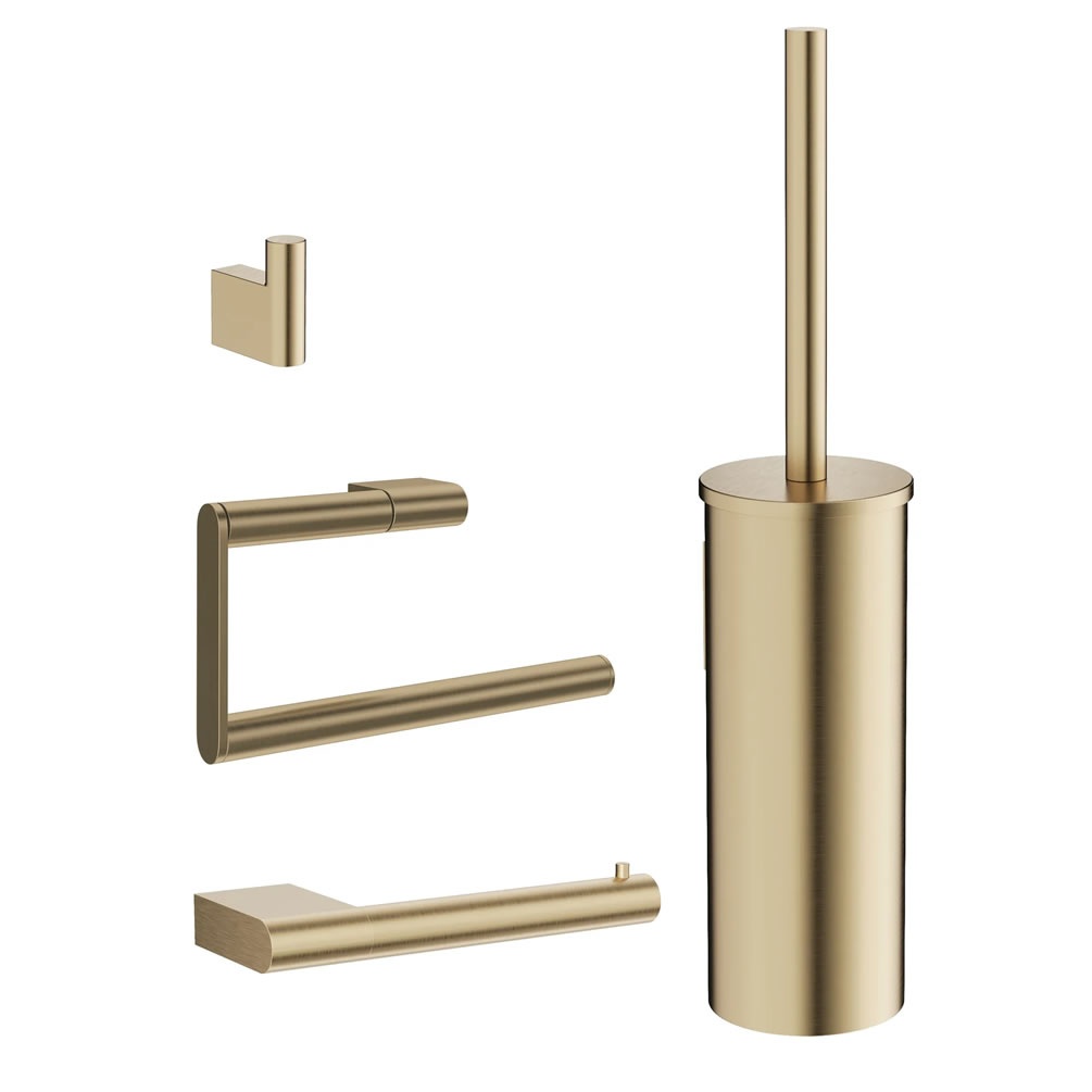 Cutout image of Crosswater MPRO Brushed Brass Wall-Mounted Accessory Set