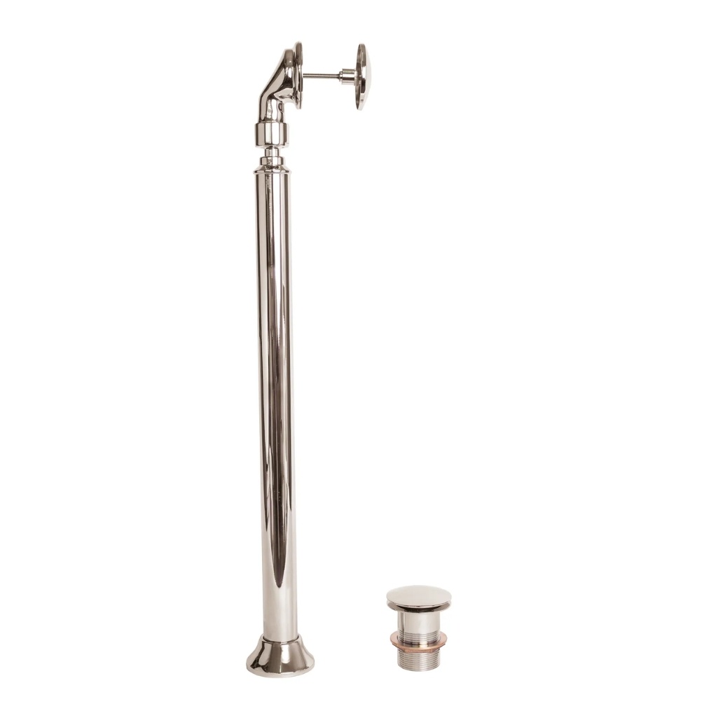 BC Designs Nickel Freestanding Click Clack Bath Waste Cut Out