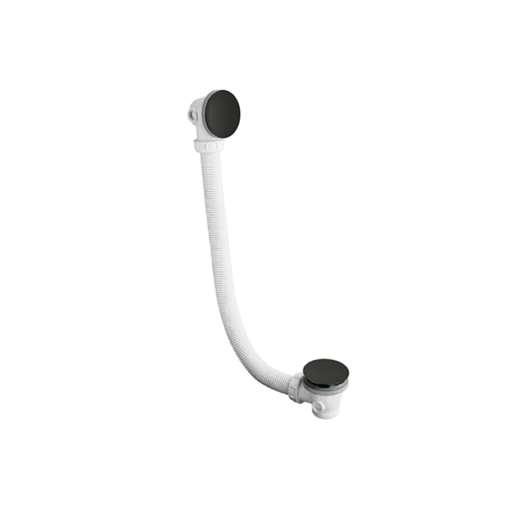 Product Cut out image of the JTP Vos Matt Black Click Clack Bath Waste