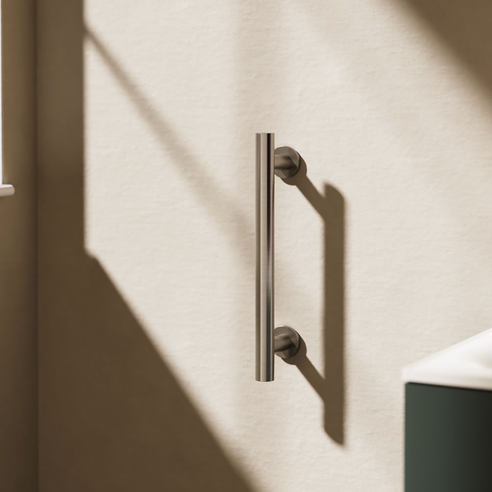 Lifestyle image of Crosswater Brushed Nickel 400mm Grab Bar