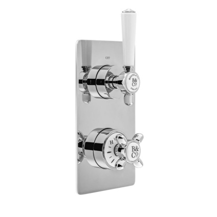 Booth & Co. Axbridge Chrome 1 Outlet 2 Handle Thermostatic Shower Valve