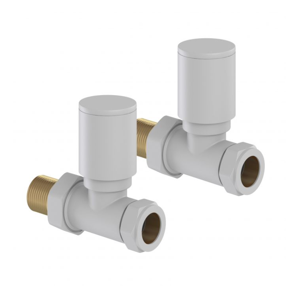 Photo of Tissino Hugo2 Straight Radiator Valves (Pair) in Mont Blanc Cutout