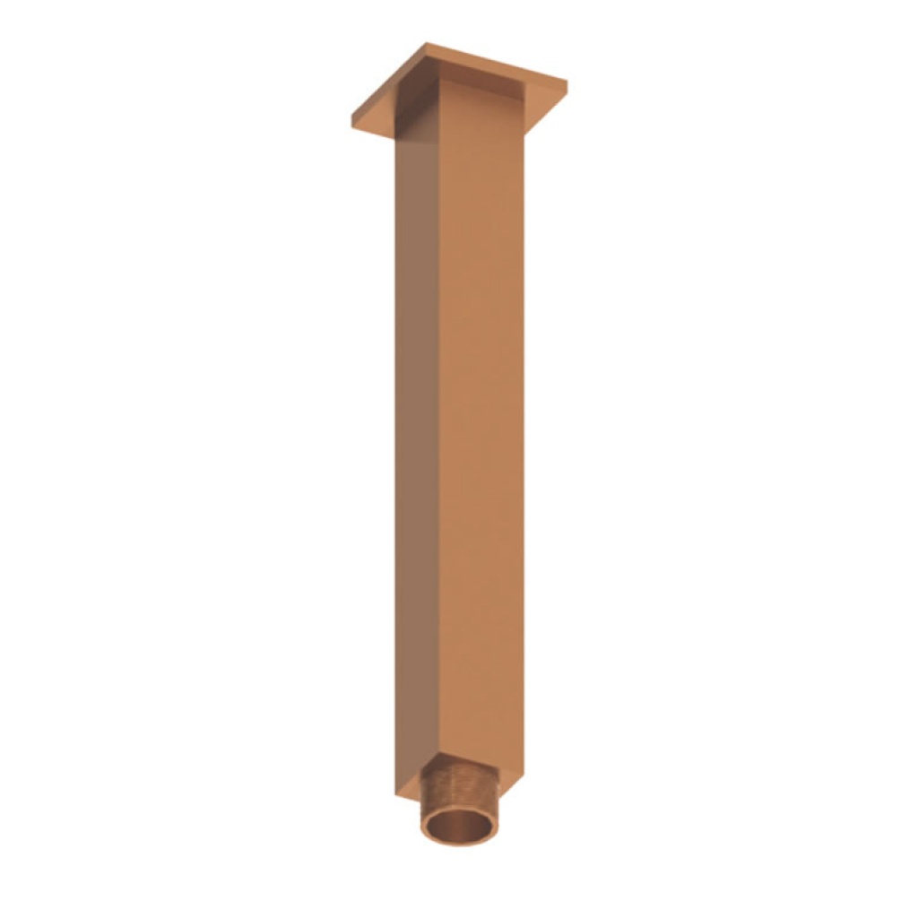 Product Cut out image of the Abacus Emotion Brushed Bronze Square 250mm Fixed Ceiling Shower Arm
