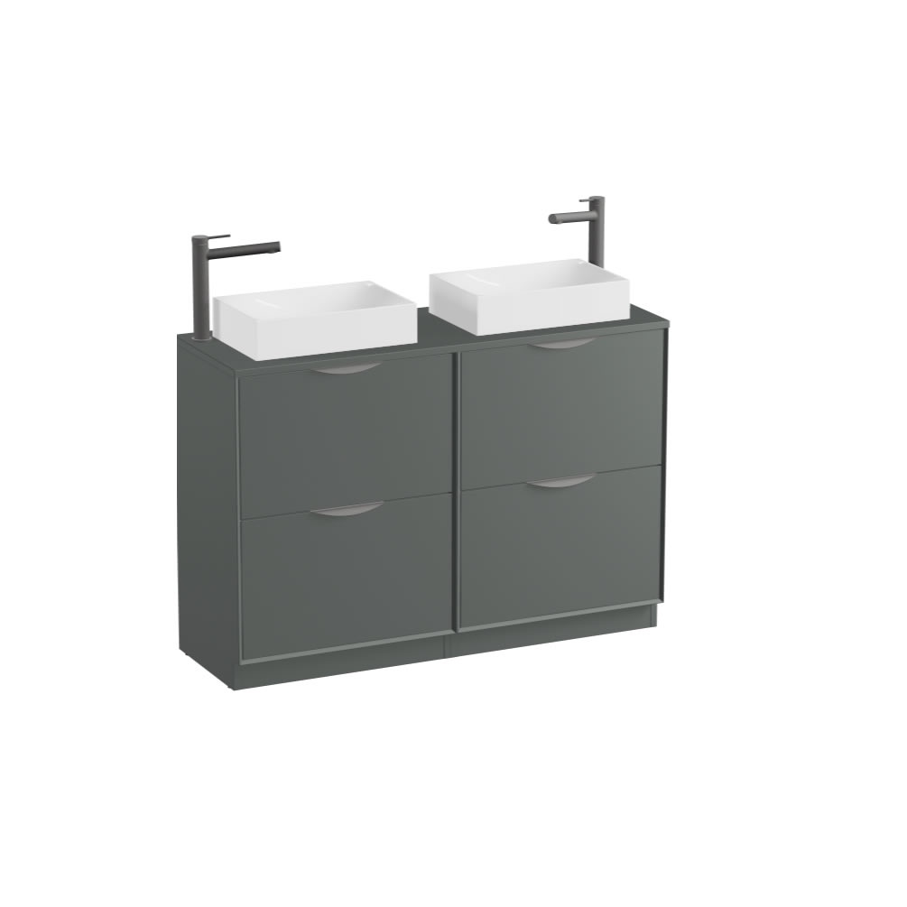 Vado Safari Smooth 1200mm Charcoal Grey Floorstanding Vanity Unit & Worktop